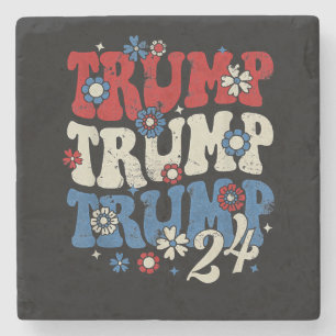 Posavasos De Piedra Trump Trump Trump 2024 Retro