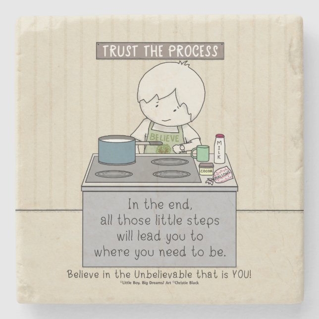Posavasos De Piedra Trust the Process (Anverso)