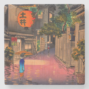 Posavasos De Piedra Tsuchiya Koitsu - Noche en Ushigome