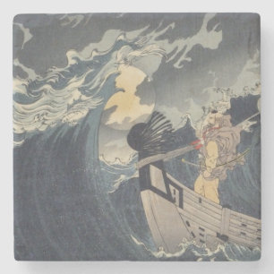Posavasos De Piedra Tsukioka Yoshitoshi - Benkei Contra Una Luna Llena