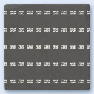 Posavasos De Piedra Tu logotipo patrón de franja horizontal en mosai