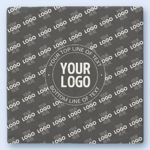 Posavasos De Piedra Tu logotipo y texto personalizable con patrón de l