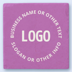 Posavasos De Piedra Tu logotipo y texto personalizable Violeta Púrpu