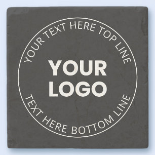 Posavasos De Piedra Tu Propio Logotipo & Texto Circular Editable