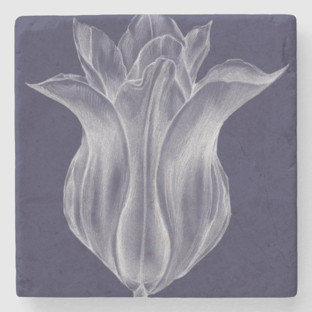 Posavasos De Piedra Tulipán III monocromo (Anverso)