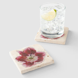 Posavasos De Piedra Tulipán rojo profundo