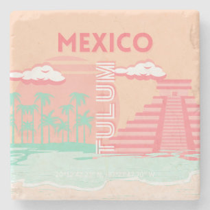 Posavasos De Piedra Tulum, México, arte de viajes