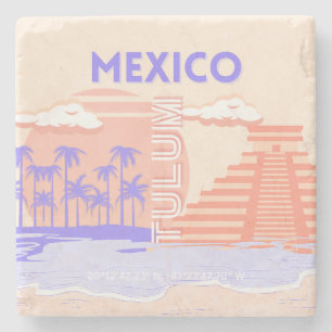Posavasos De Piedra Tulum, Viajes, Arte Retro