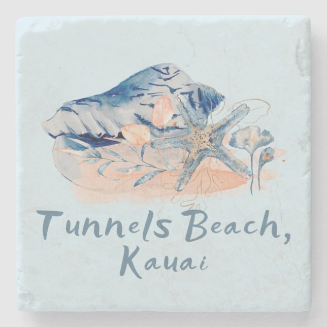Posavasos De Piedra Tunnels Beach Kauai Conchas   (Anverso)