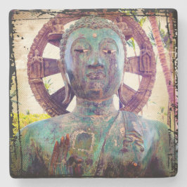 Posavasos De Piedra Turquoise Buddha Head Foto Antigüedad Tropical Bol