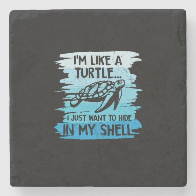 Posavasos De Piedra Turtle Lover | Soy Como Una Tortuga (Anverso)