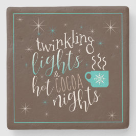 Posavasos De Piedra Twinkling Lights Hot Cocoa Nights ID593