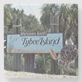 Posavasos De Piedra Tybee Island Welcome Coaster,