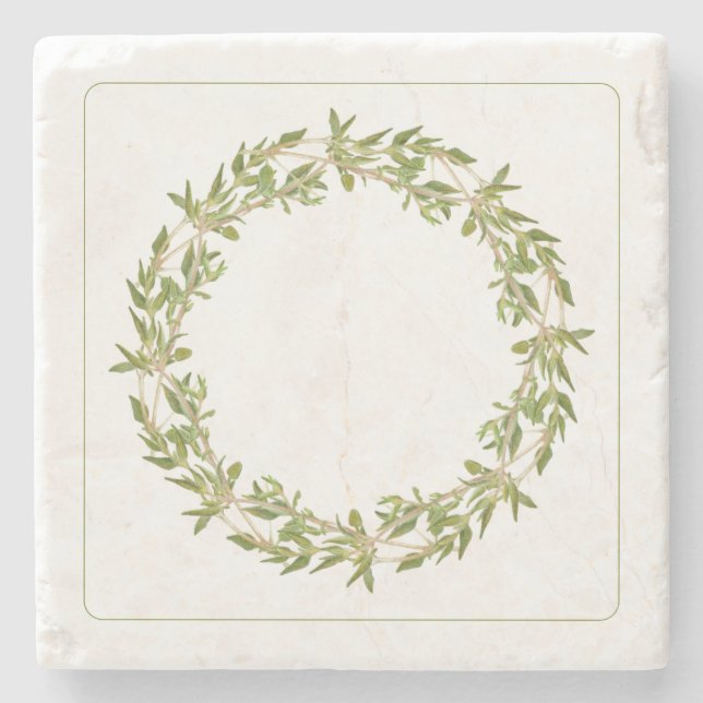 Posavasos De Piedra TYME WREATH Marble Stone Coaster (Anverso)