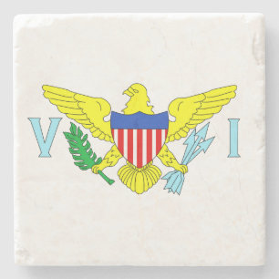 Posavasos De Piedra U.S. Bandera de las Islas Vírgenes