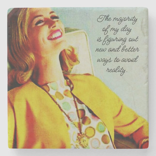 Posavasos De Piedra Un amigo gracioso que bebe un regalo de cita de vi (Anverso)