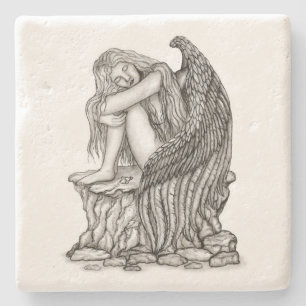 Posavasos De Piedra Un ángel dormido en la piedra
