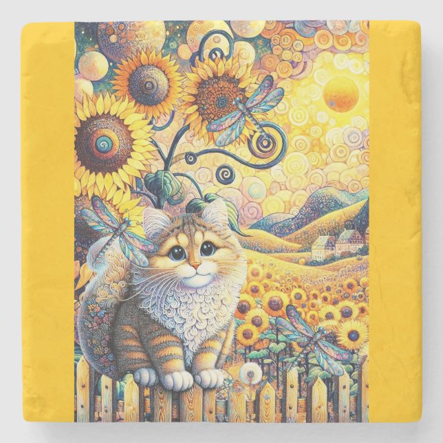 Posavasos De Piedra Un brillante día soleado (Anverso)