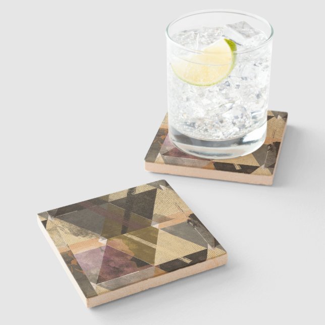 Posavasos De Piedra Un diseño abstracto moderno (Lateral)