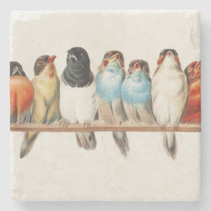 Posavasos De Piedra Un Ilustracion de finca vintage de la perca de las