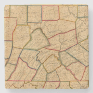 Posavasos De Piedra Un mapa del estado de Pennsylvania