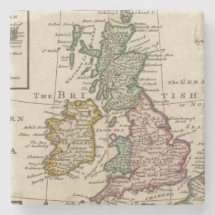Posavasos De Piedra Un mapa general de Gran Bretaña y de Irlanda