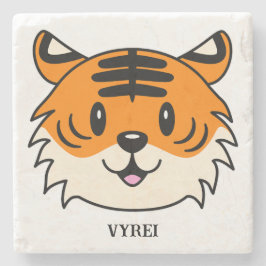Posavasos De Piedra Un tigre Personalizado sonriente y agudo