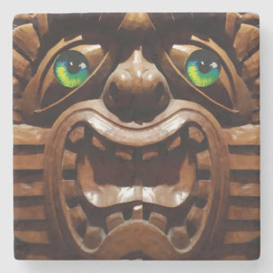 Posavasos De Piedra Un Tiki Terrazado - Arte de Ken Gage