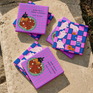 Posavasos De Piedra Una fiesta de cumpleaños de Halloween perfectament