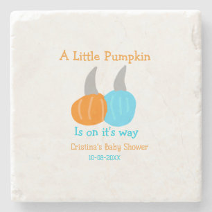 Posavasos De Piedra Una pequeña calabaza está en camino baby shower na