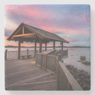 Posavasos De Piedra Una puesta del sol hermosa