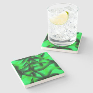 Posavasos De Piedra ¿Undulación verde limón y negra, con sombra?