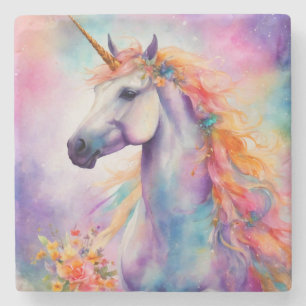 Posavasos De Piedra Unicornio de color Pastel