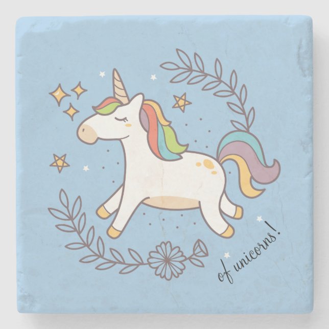 Posavasos De Piedra Unicornio del vuelo (Anverso)