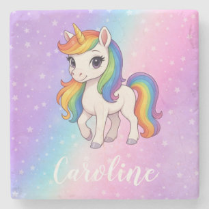 Posavasos De Piedra unicornio mágico colorido