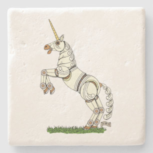 Posavasos De Piedra Unicornio mecánico