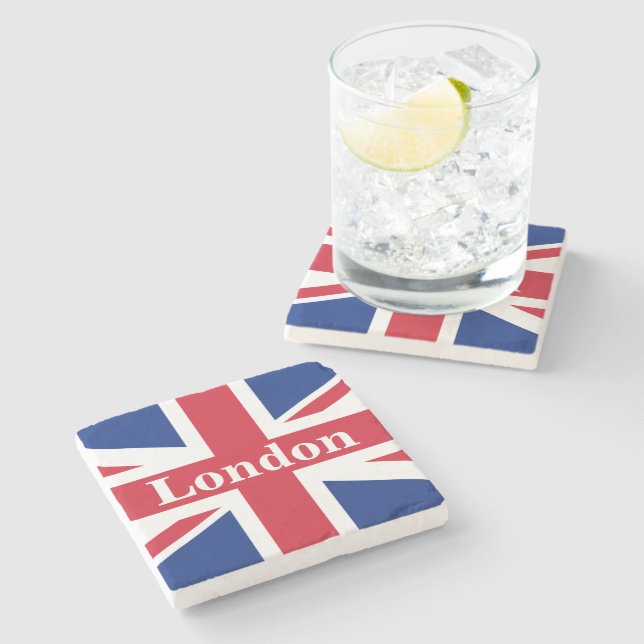 Posavasos De Piedra Union Jack London ~ Bandera británica (Lateral)