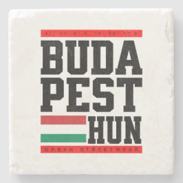 Posavasos De Piedra Untersetzer aus Marmor mit Koordinaten Retro-Style