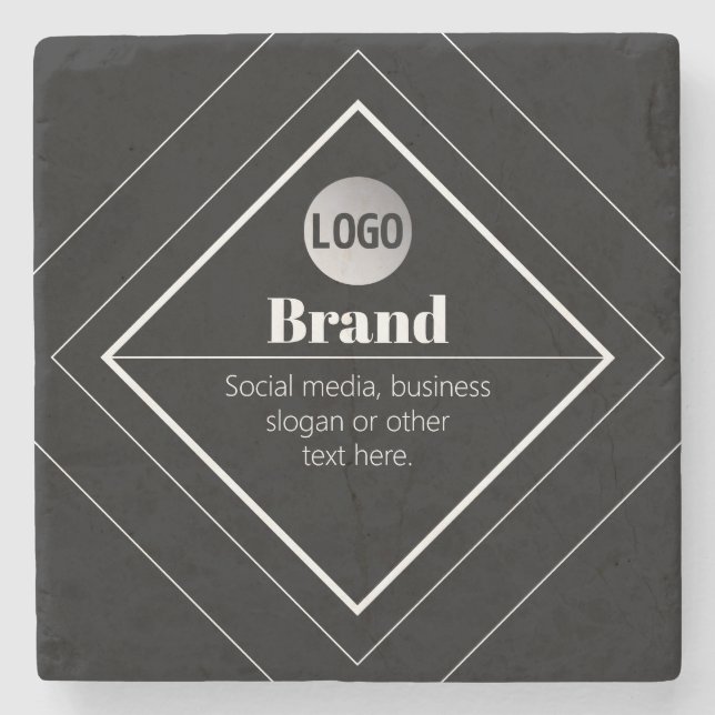 Posavasos De Piedra Upload Your Logo & Customizable Text Design (Anverso)