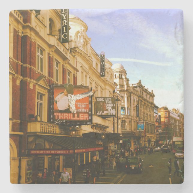 Posavasos De Piedra Urban Vintage Downtown Cityscape (Anverso)