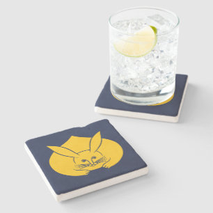 Posavasos De Piedra Usagi kamon conejo japonés azul oriental