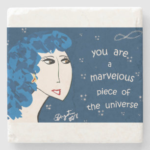 POSAVASOS DE PIEDRA USTED ES UN PEDAZO MARAVILLOSO DEL UNIVERSO