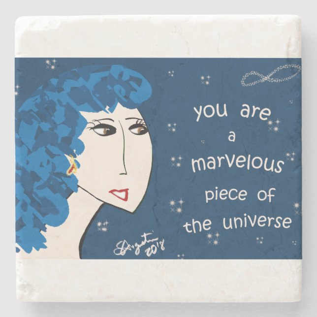 POSAVASOS DE PIEDRA USTED ES UN PEDAZO MARAVILLOSO DEL UNIVERSO (Anverso)