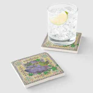 Posavasos De Piedra Uvas de jardín en el Trellis
