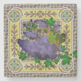 Posavasos De Piedra Uvas de jardín en el Trellis