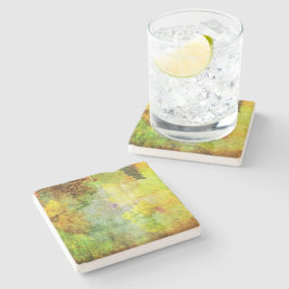 Posavasos De Piedra Uvas y hojas de montaña de piedra caliza