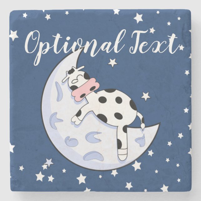 Posavasos De Piedra Vaca sobre la luna (Anverso)