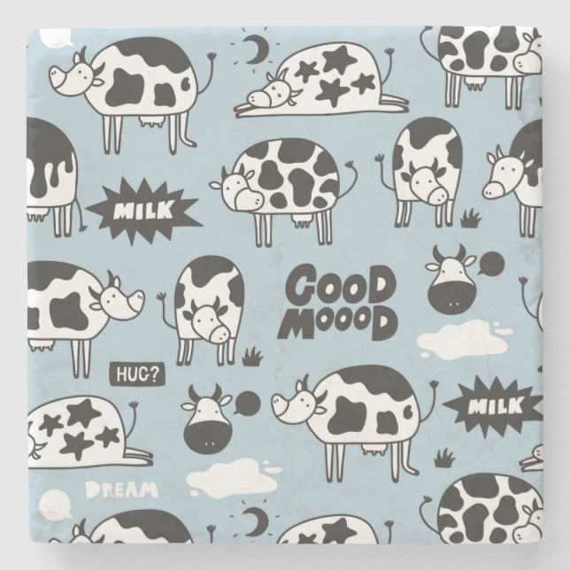 Posavasos De Piedra Vaca y leche (Anverso)