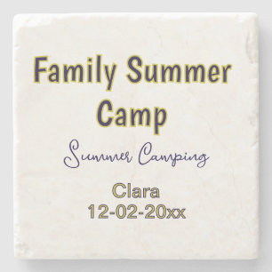 Posavasos De Piedra Vacaciones de camping familiar personalizadas agre
