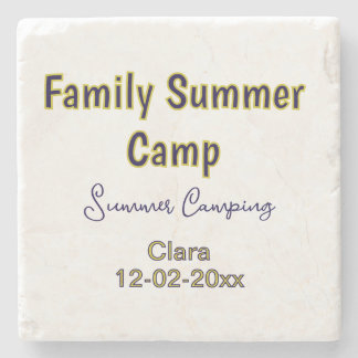 Posavasos De Piedra Vacaciones de camping familiar personalizadas agre